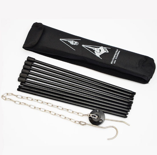 The Last Aztec, Camping outdoor campfire tripod hanging pot picnic fire bracket aluminum alloy tripod camping supplies