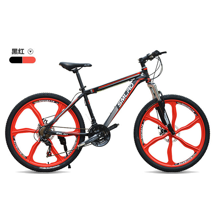 Factory direct mountain bike 26 inch aluminum alloy integrated wheel double disc brake adult suspension bicycle