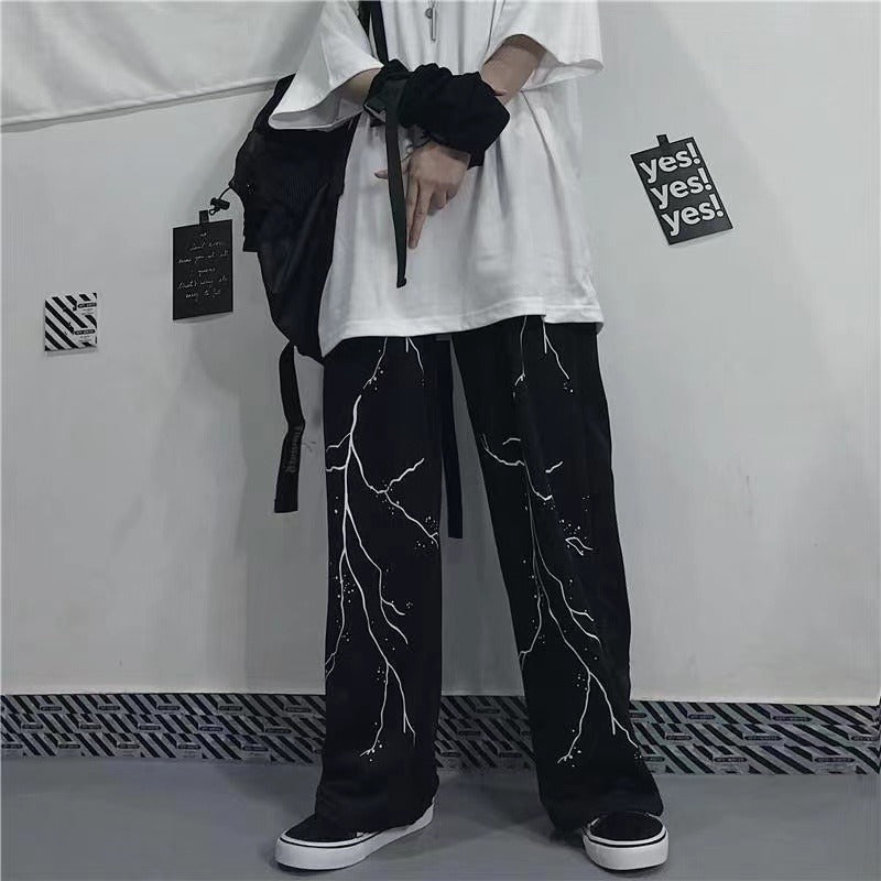The Last Aztec, Get One Size Bigger Than Your Regular Size, Lightning Print Sports Casual Pants
