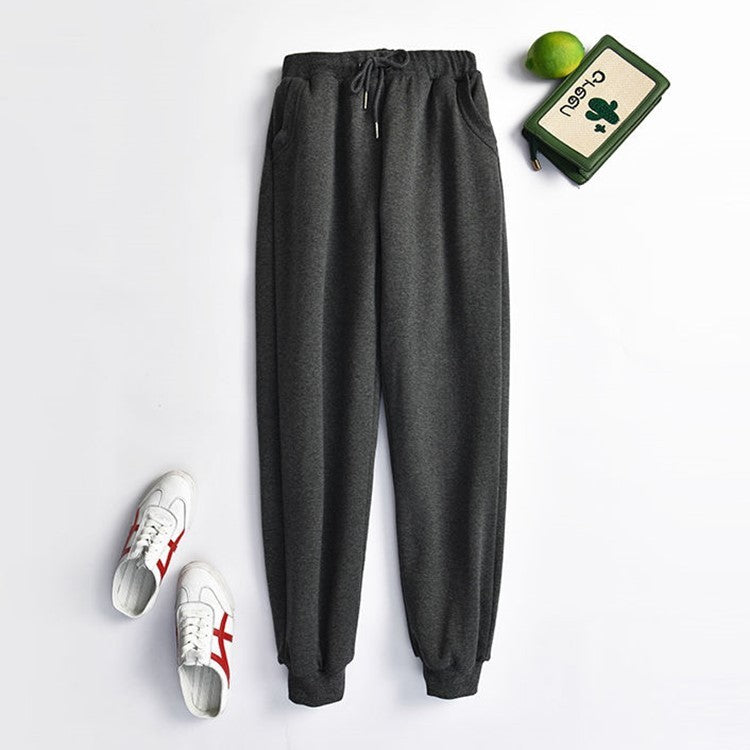 The Last Aztec, Get One Size Bigger Than Your Regular Size, Lamb velvet sweatpants women autumn and winter plus cashmere sweatpants cotton trousers