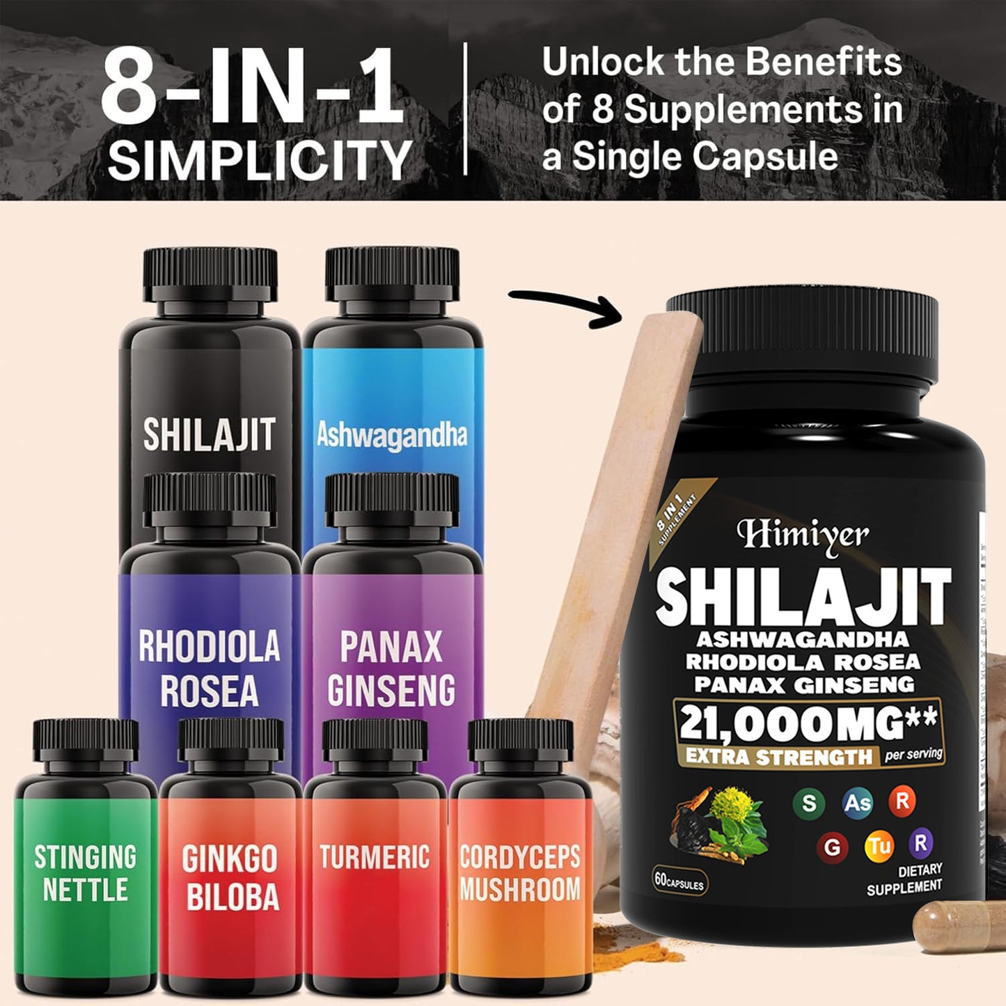 The Last Aztec, SHILAJIT ASHWAGANDHARHODIOLA ROSEAPANAX GINSENG21,000MG