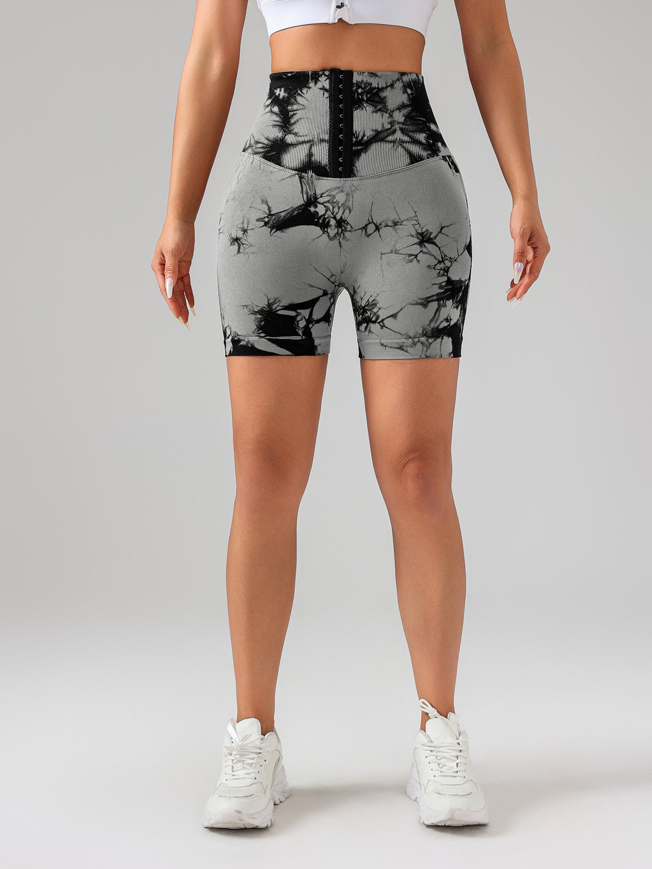 The Last Aztec, (Get One Size Bigger Than Your Regular Size), Tie Dye Button Everyday Wear Spring Summer Sports Shorts, High Waist Butt Lift Tie Dye Shorts, Women's Summer Yoga Wear Fitness Shorts Running Sports Fitness Yoga Shorts