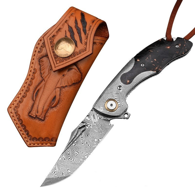 The Last Aztec, Outdoor Camping Survival Knife High Hardness Pattern Steel Folding Knife