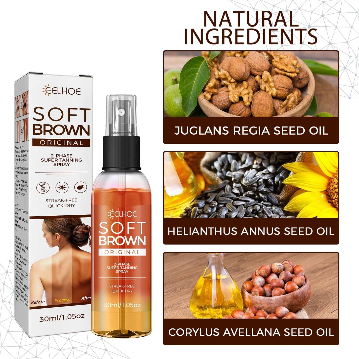 The Last Aztec, EELHOE TANNING AID SPRAY TANNING AID Natural Bronze Wheat Color Tanning Aid Spray