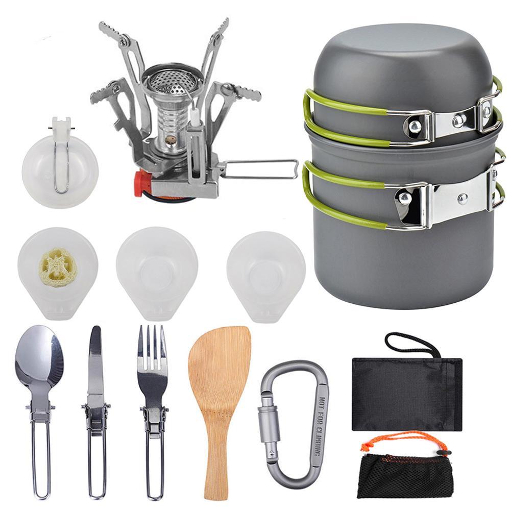 The Last Aztec, Camping Cookware Kit Outdoor Cooking Set Aluminum Equipment Outdoor Pot Travel Tableware Kitchen Hiking Picnic BBQ