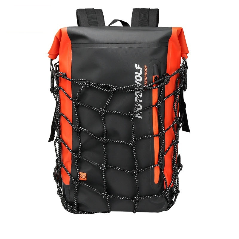 The Last Aztec, Hard Shell Backpack, Motorcycle Multi-purpose Portable Large Capacity Shoulder Backpack Belt Net Bag