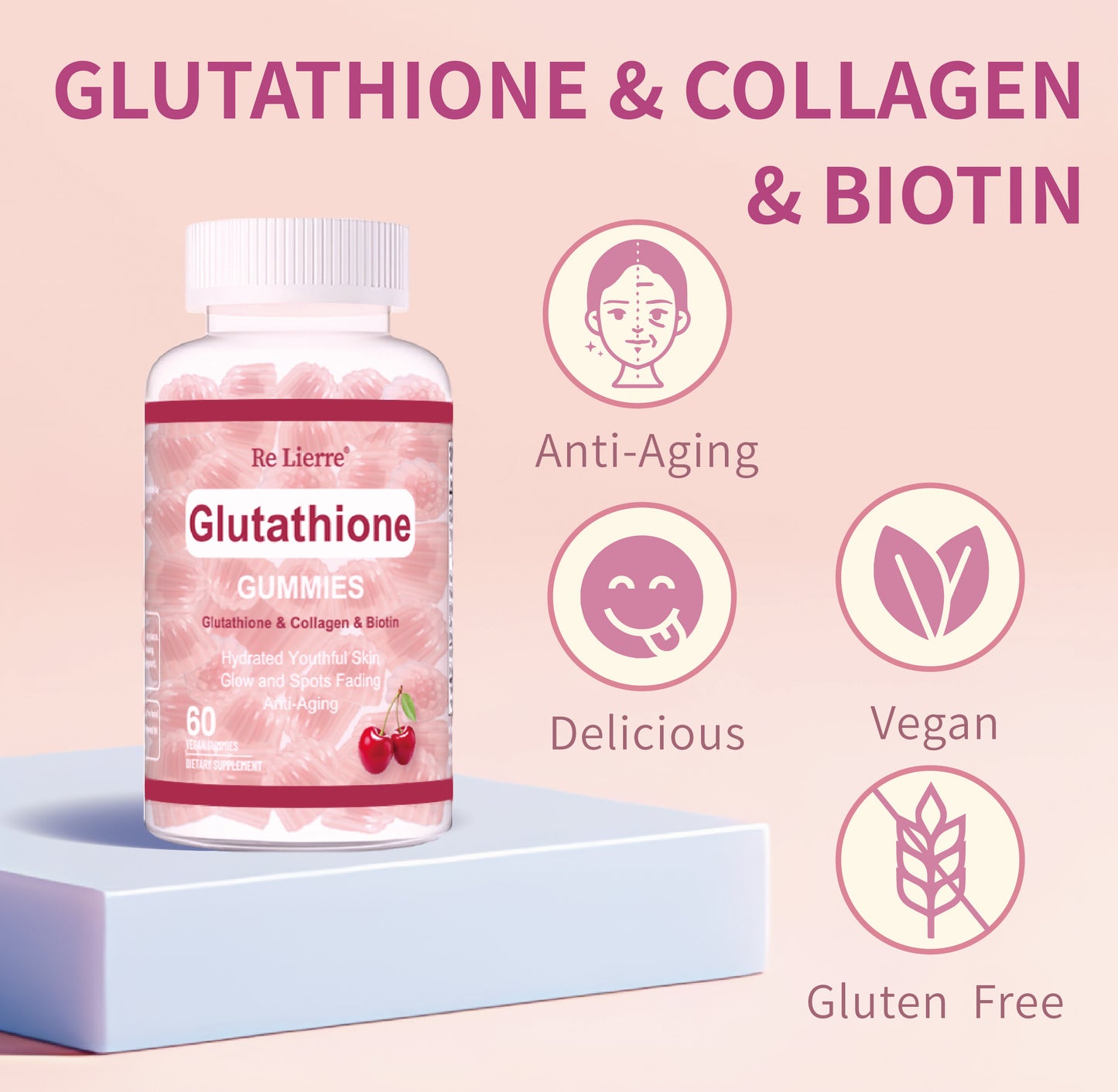 The Last Aztec, Glutathione Collagen Gummies  Cherry
