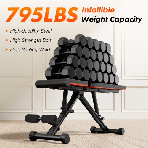 The Last Aztec, Weight Bench Adjustable Workout Bench For Home Gym, Foldable Bench Press For Full Body Exercise And Strength Training, 795LBS Capacity Incline Decline Sit Up Benches