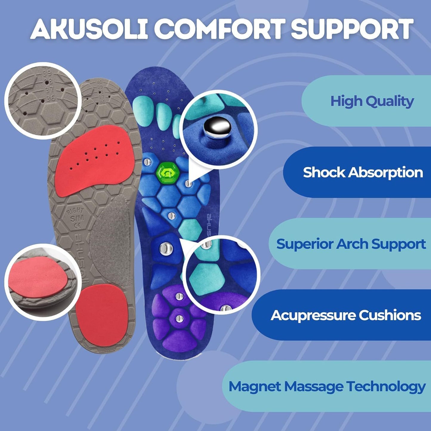 The Last Aztec, Magnetic Therapy Health Care Acupoint Foot Massage Insoles For Men And Women