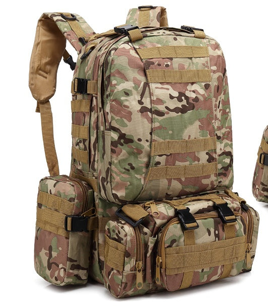 The Last Aztec, Men's Travel Backpack Oxford Cloth Outdoors Backpack Army Camouflage Tactics Double Shoulder Bag Mountaineering Large Combination Backpack