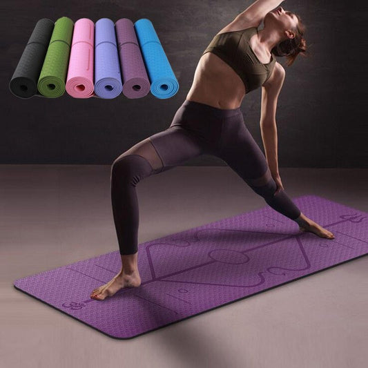 The Last Aztec, Non Slip TPE Yoga Mat Position Line Beginner