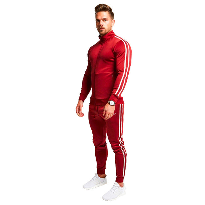 The Last Aztec, Get One Size Bigger Than Your Regular Size, Men's striped long sleeve sweatpants suit