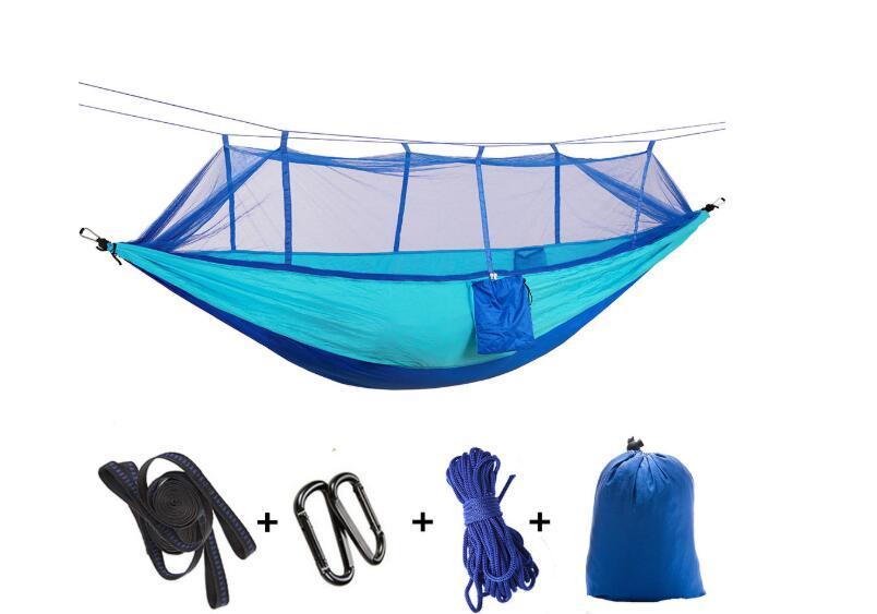 The Last Aztec, Outdoor Parachute Cloth Hammock Couble with Mosquito Net Light Portable Army Green Insect-proof Camping Aerial Tent