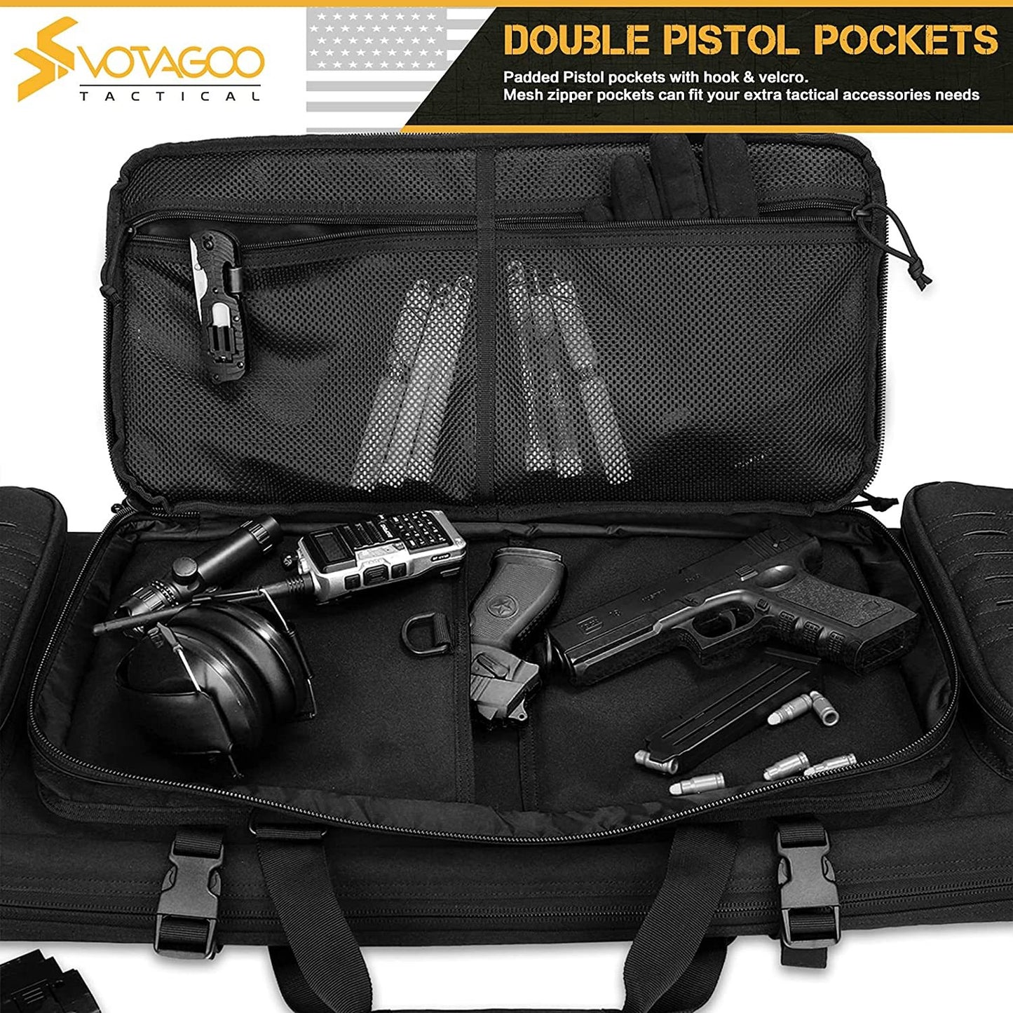 The Last Aztec, VOTAGOO Double Rifle Case Gun Bag, Safely Long-Barrel Firearm Transportation Cases  Locks, All-Weather Soft Tactical Range Bag Ackpack For Shotgun Spacious Heavy Duty