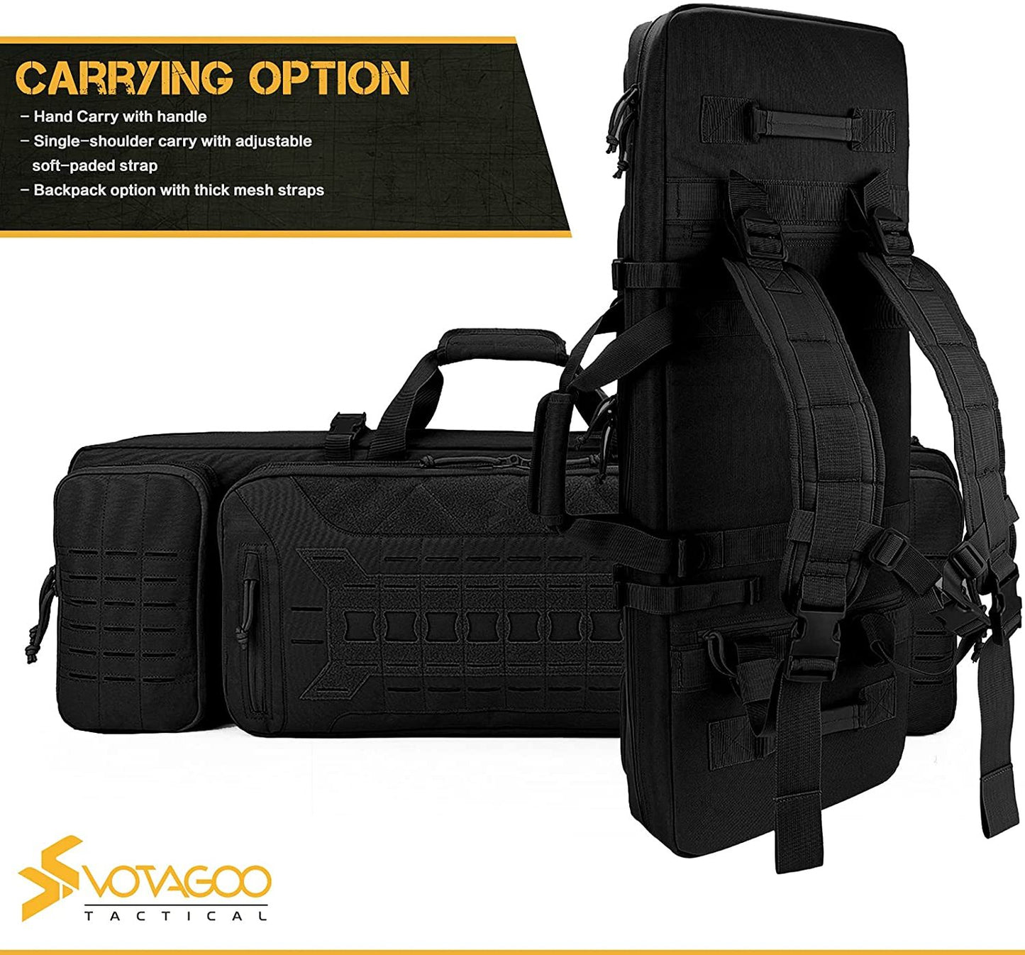 The Last Aztec, VOTAGOO Double Rifle Case Gun Bag, Safely Long-Barrel Firearm Transportation Cases  Locks, All-Weather Soft Tactical Range Bag Ackpack For Shotgun Spacious Heavy Duty