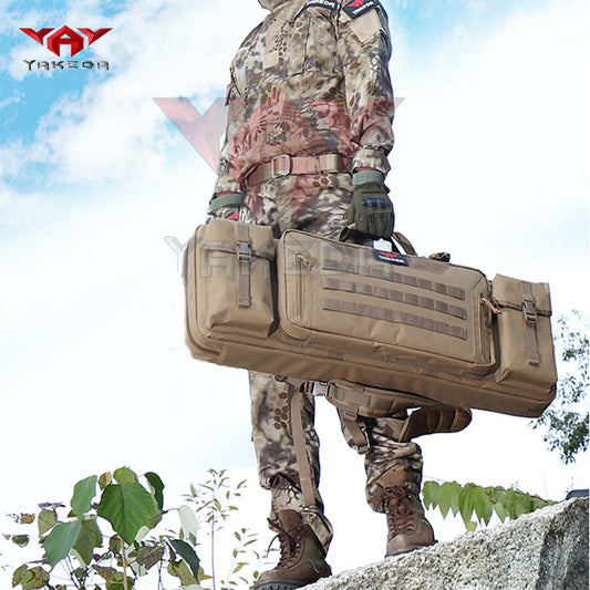 The Last Aztec, Yakoda hunting tactical gun bag equipment military fan handbag three-layer sea fishing bag big belly fishing rod bag outdoor fishing
