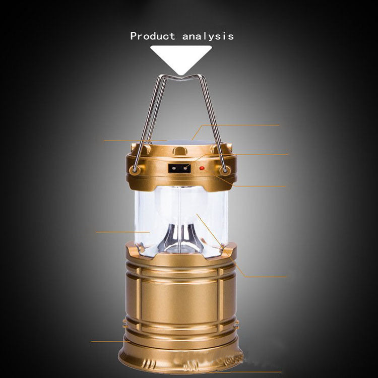 The Last Aztec, new solar charging type multifunctional telescopic camping lantern lantern outdoor camping tent lamp