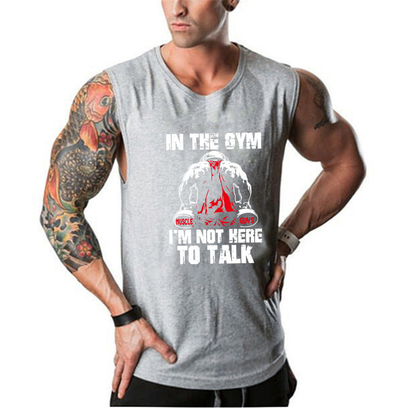 The Last Aztec, Cartoon Print Men's Sports Bodybuilding Fitness Vest