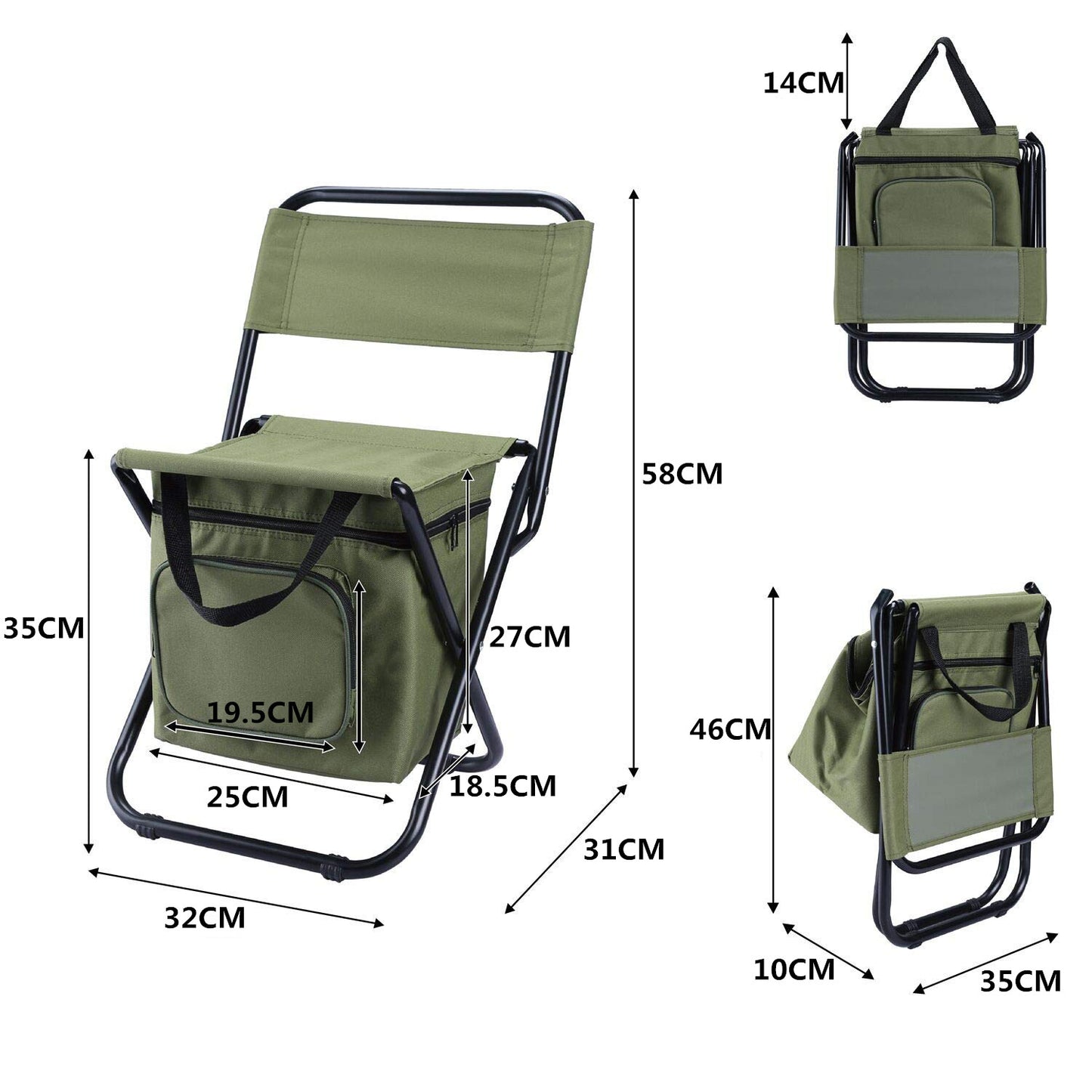 The Last Aztec, Folding Fishing Chair Backpack Insulation with Cooler Bag Portable Folding Beach Chair Seat Camping Chairs Folding Stool Chair