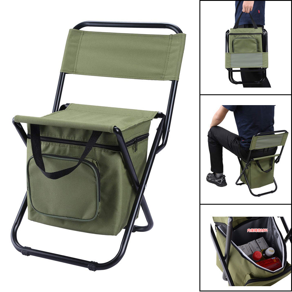 The Last Aztec, Folding Fishing Chair Backpack Insulation with Cooler Bag Portable Folding Beach Chair Seat Camping Chairs Folding Stool Chair