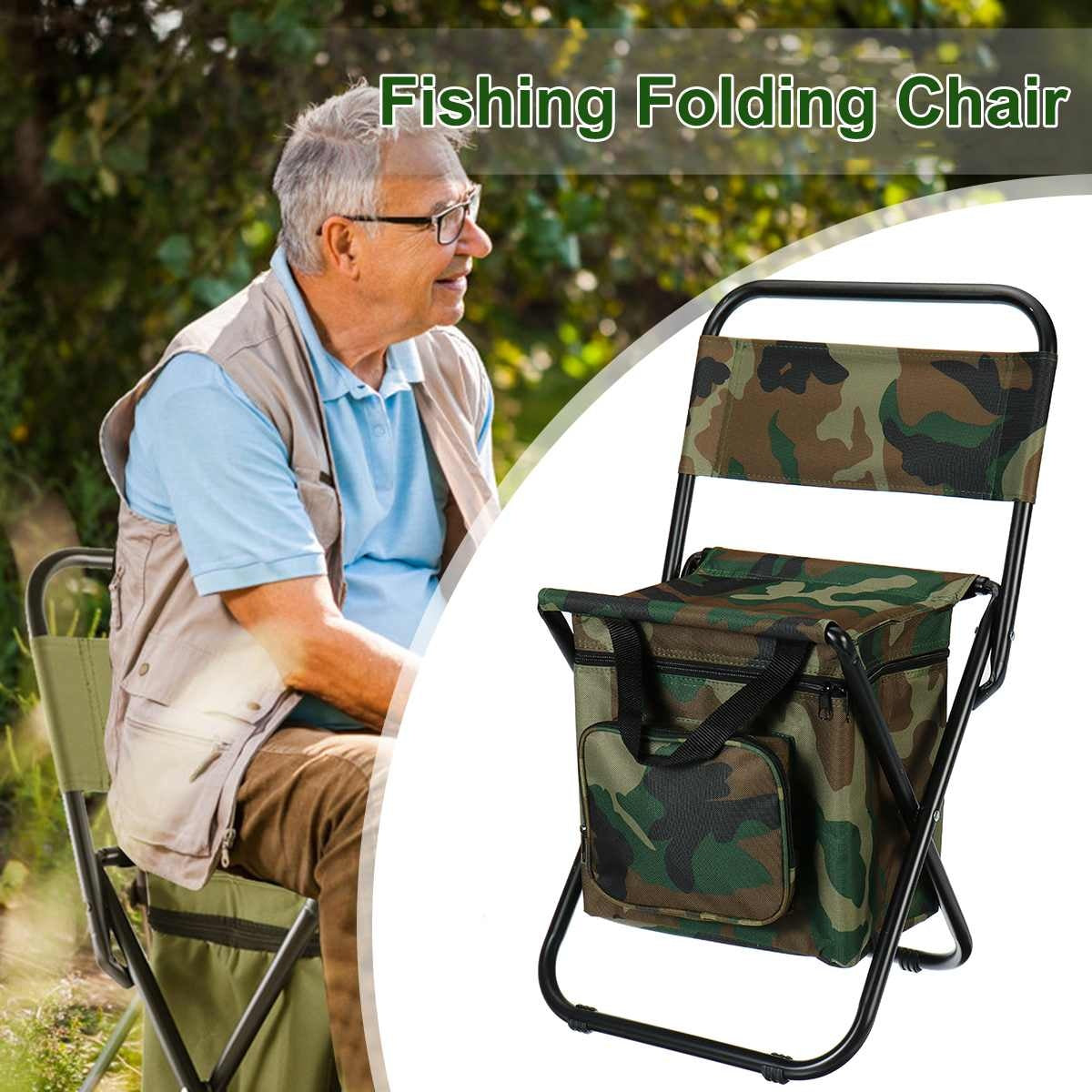 The Last Aztec, Folding Fishing Chair Backpack Insulation with Cooler Bag Portable Folding Beach Chair Seat Camping Chairs Folding Stool Chair