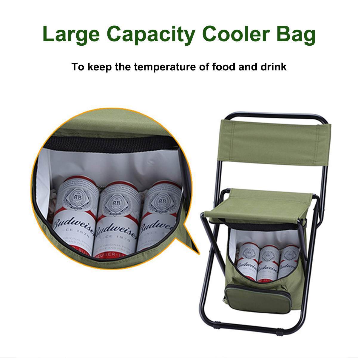 The Last Aztec, Folding Fishing Chair Backpack Insulation with Cooler Bag Portable Folding Beach Chair Seat Camping Chairs Folding Stool Chair