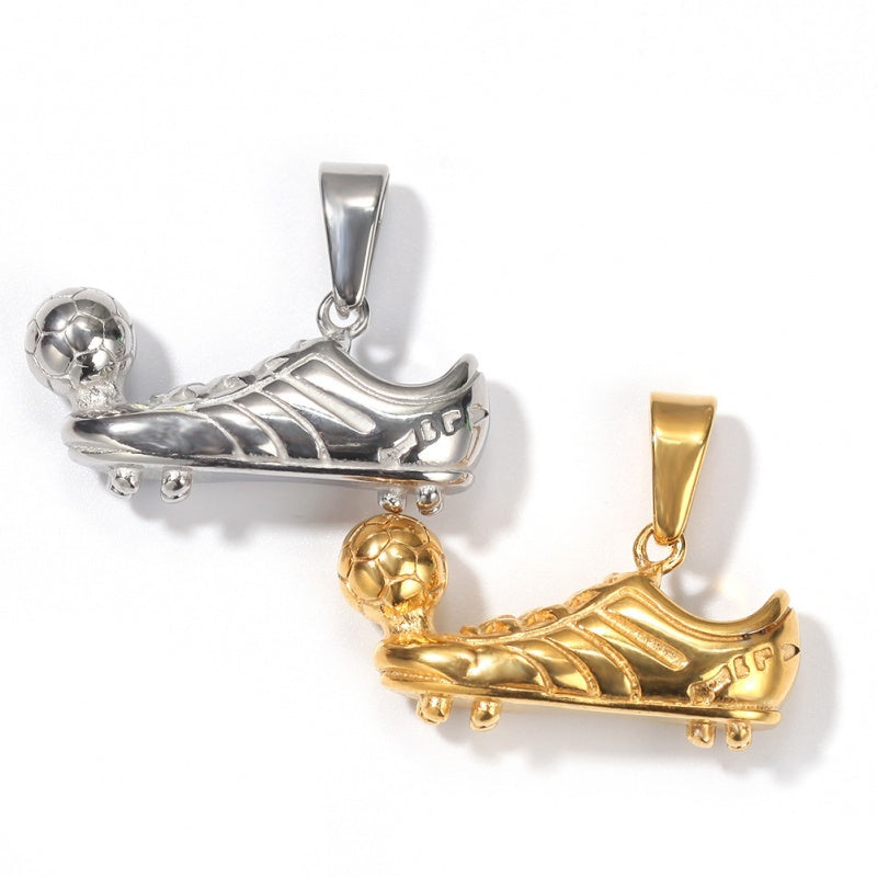 The last Aztec, Hip-Hop Stainless-Steel Football Sneakers Pendant