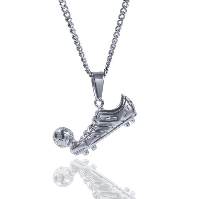 The last Aztec, Hip-Hop Stainless-Steel Football Sneakers Pendant
