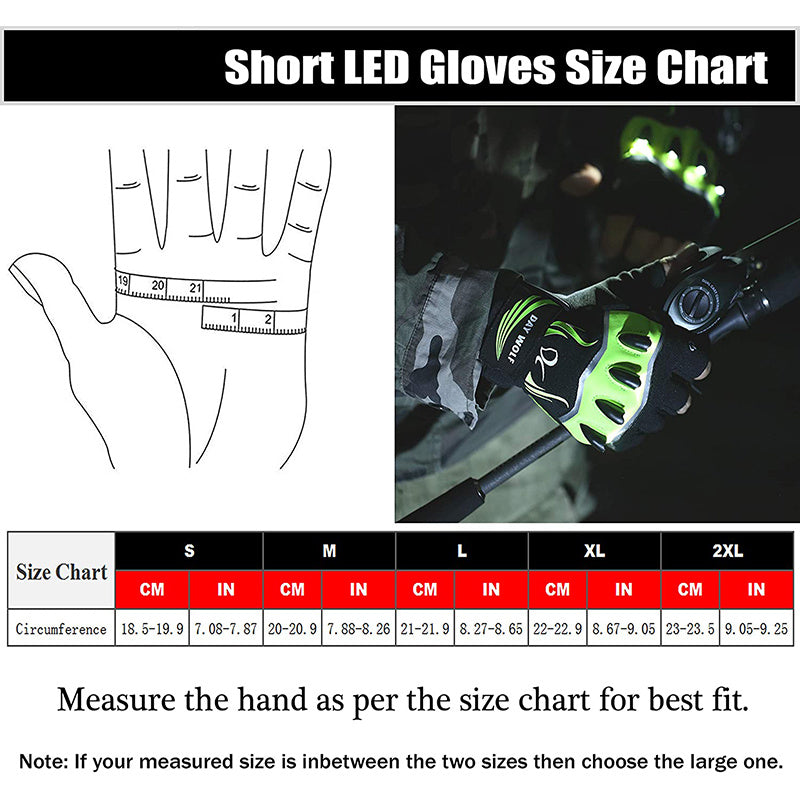 The Last Aztec, Fingerless Outdoor Sports Bike Lighting Gloves