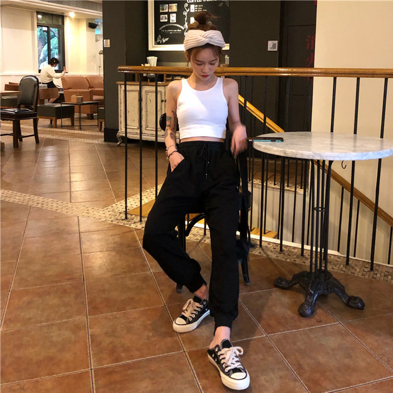 The Last Aztec, Get One Size Bigger Than Your Regular Size, White Pants Loose And Thin Waist Pants Sports Pants High Waist Casual Pants Women's Health Pants