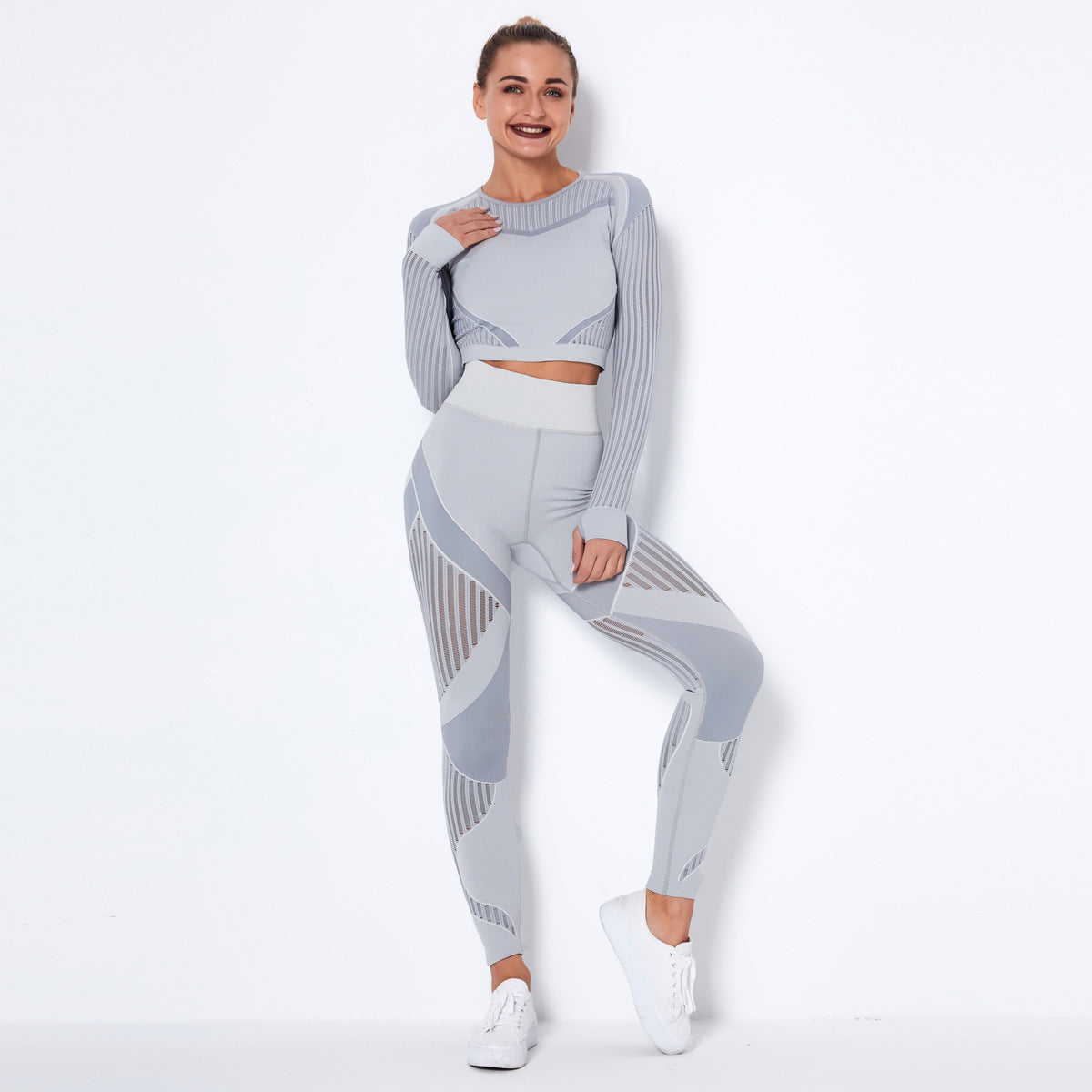 The Last Aztec,  ( Get One Size Bigger Than Your Regular Size), Seamless Knitted Absorbent Yoga Long-Sleeved Suit Yoga Wearsuit