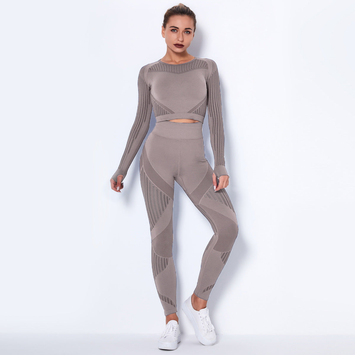The Last Aztec,  ( Get One Size Bigger Than Your Regular Size), Seamless Knitted Absorbent Yoga Long-Sleeved Suit Yoga Wearsuit