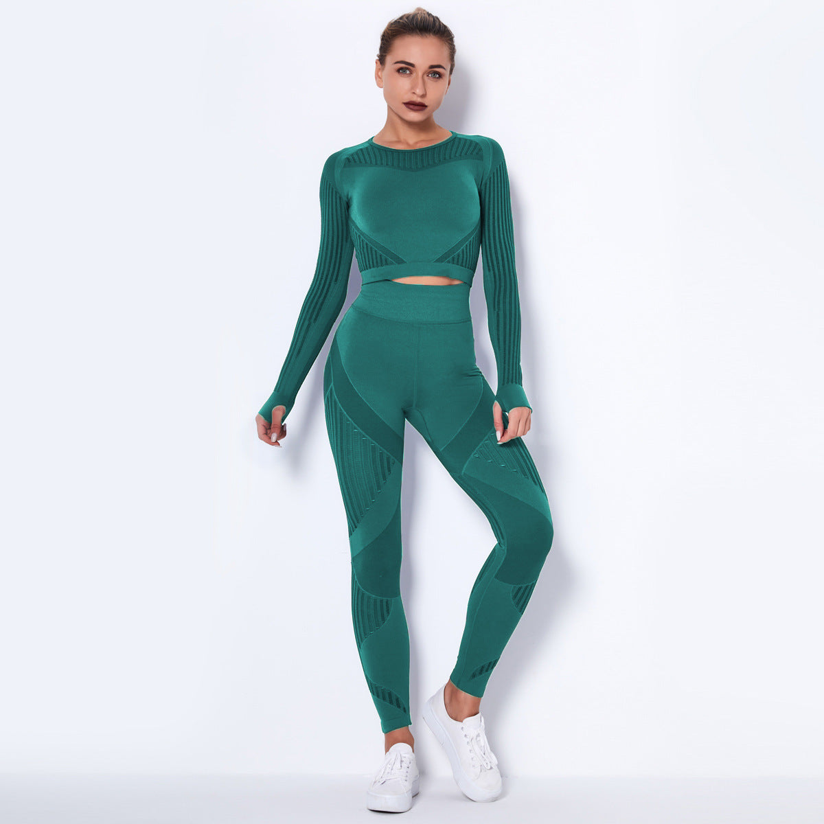 The Last Aztec,  ( Get One Size Bigger Than Your Regular Size), Seamless Knitted Absorbent Yoga Long-Sleeved Suit Yoga Wearsuit