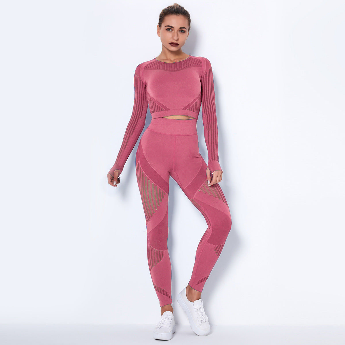 The Last Aztec,  ( Get One Size Bigger Than Your Regular Size), Seamless Knitted Absorbent Yoga Long-Sleeved Suit Yoga Wearsuit