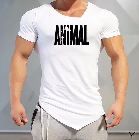 The Last Aztec, Pure Cotton T-shirt Men's Sports Muscle Bodybuilding Undershirt Irregular Breathable Short Sleeve