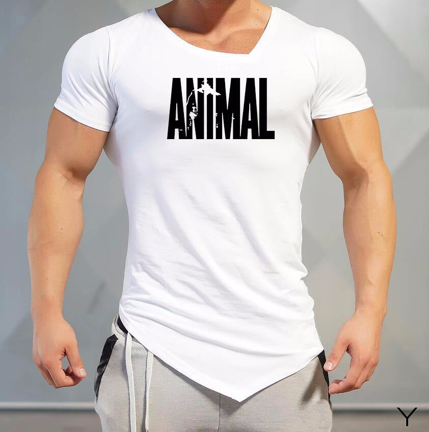 The Last Aztec, Pure Cotton T-shirt Men's Sports Muscle Bodybuilding Undershirt Irregular Breathable Short Sleeve