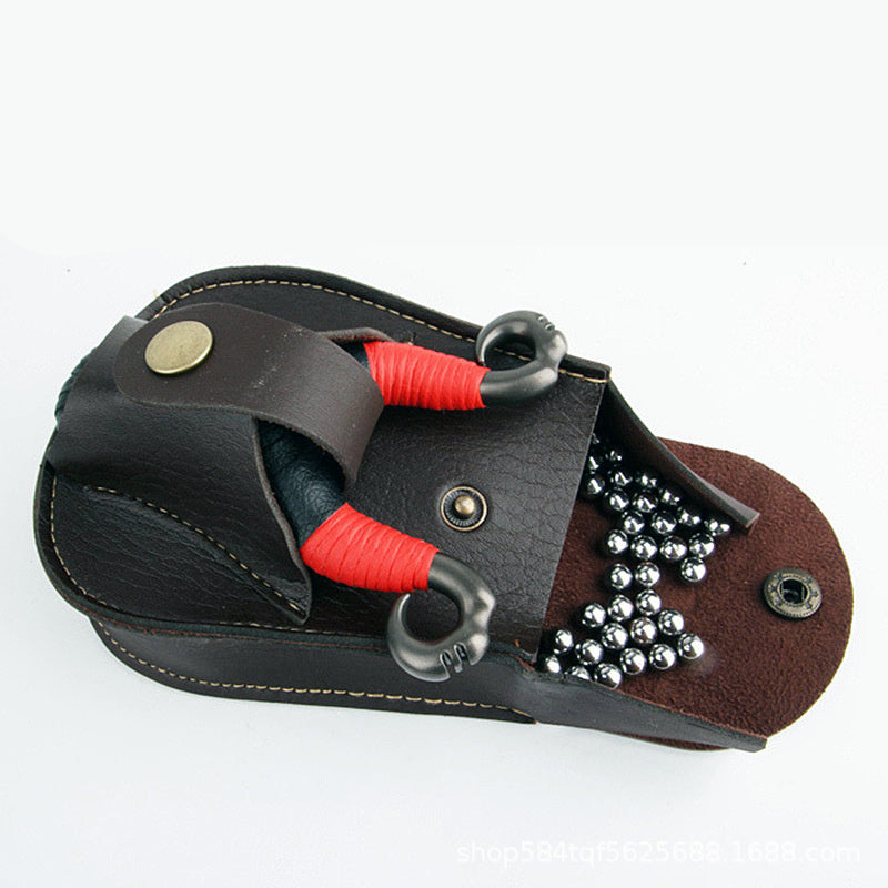 The Last Aztec, Slingshot All-In-One Bag Leather Belt Bag Steel Ball Bag Marbles Are Durable And Not Deformed Outdoors