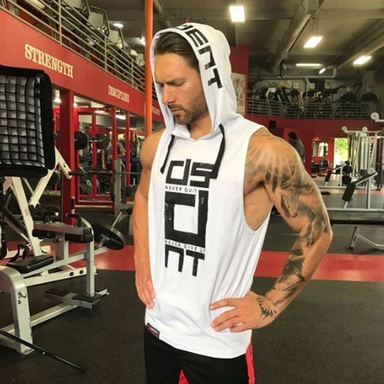The Last Aztec, Fitness Vest Men's Hooded Sleeveless Vest Cotton Men's