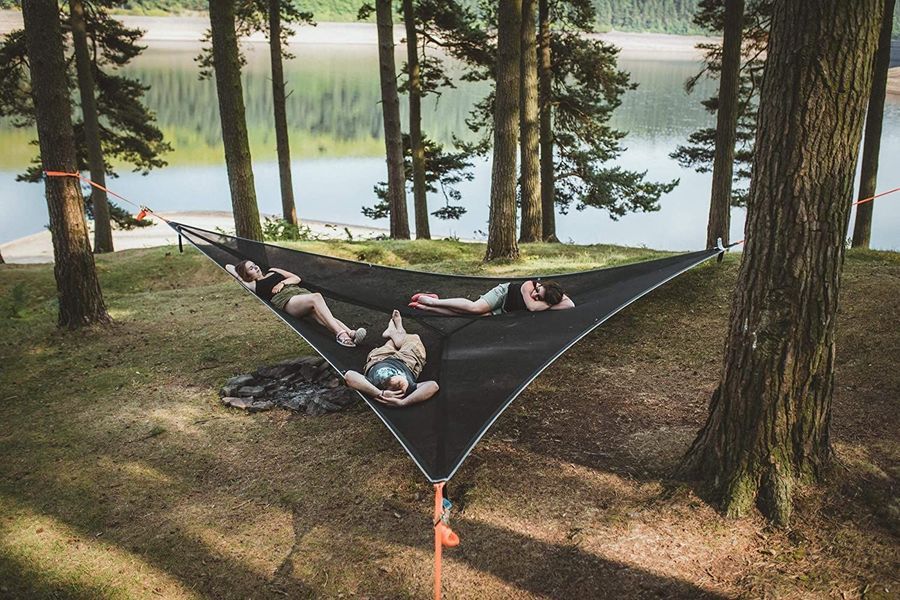 The Last Aztec, Multi-Person Hammock Three Point Design Portable Hammock Multi-functional Triangle Aerial Mat