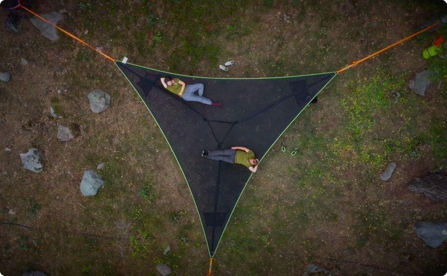 The Last Aztec, Multi-Person Hammock Three Point Design Portable Hammock Multi-functional Triangle Aerial Mat