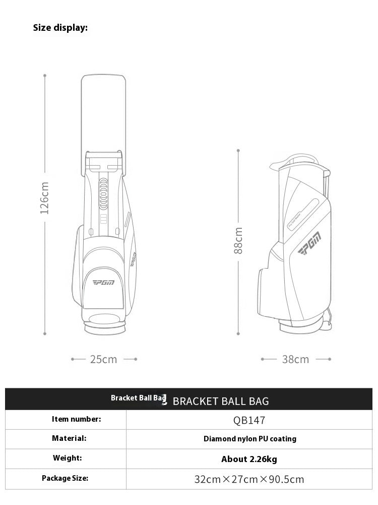 The Last Aztec, Golf Bag Bracket Insertion Pole Backpack Ball Bag