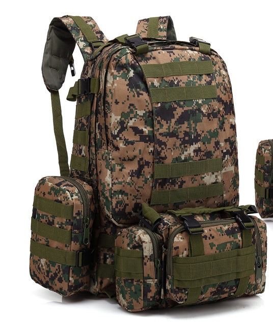 The Last Aztec, Men's Travel Backpack Oxford Cloth Outdoors Backpack Army Camouflage Tactics Double Shoulder Bag Mountaineering Large Combination Backpack