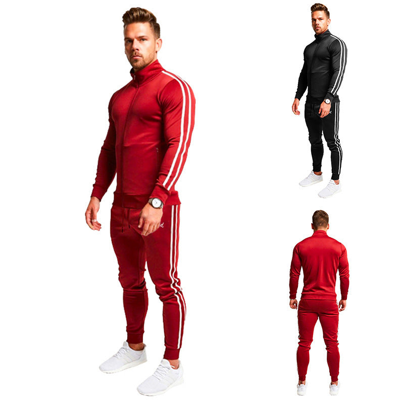 The Last Aztec, Get One Size Bigger Than Your Regular Size, Men's striped long sleeve sweatpants suit
