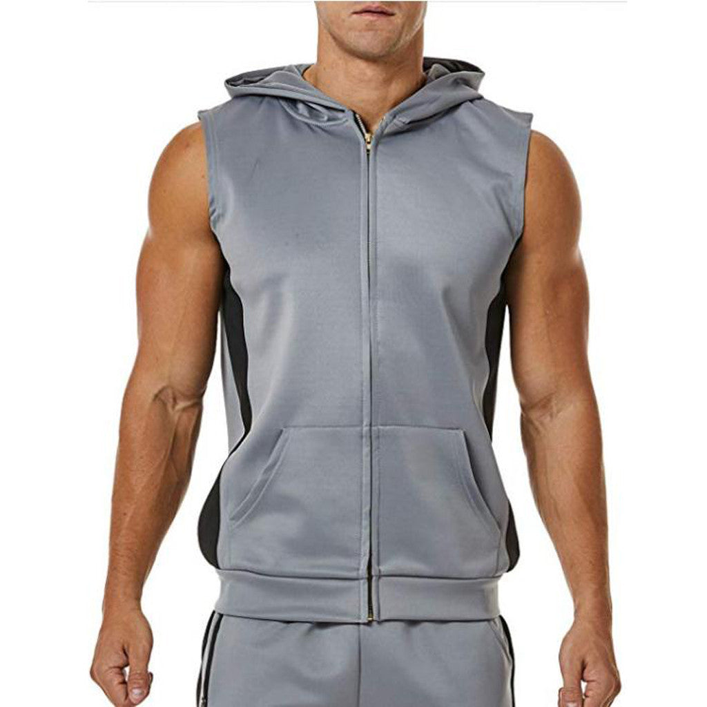 The Last Aztec, Fashion Men's Sleeveless Hooded Multicolor Vest
