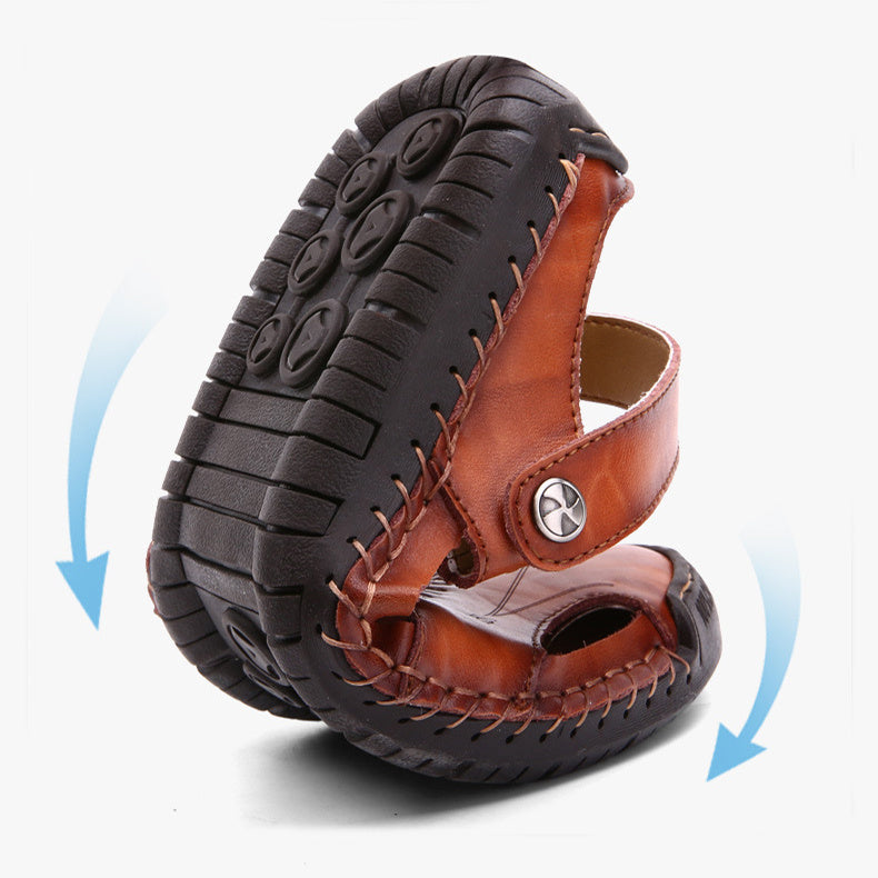 The Last Aztec, Men's Closed Toe Sandals Summer Adjustable Slides Slippers Fashion Beach Shoes