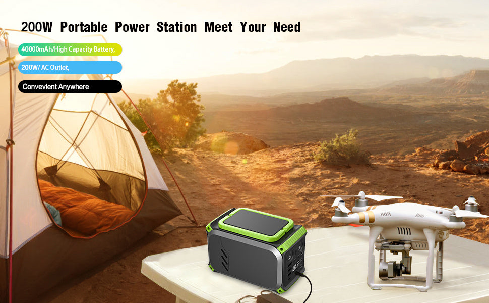 The Last Aztec, 110V Camping Power Station,148Wh 200 W Solar Generator,40000mAh Emergency Power Supply Home Battery Backup For Camping