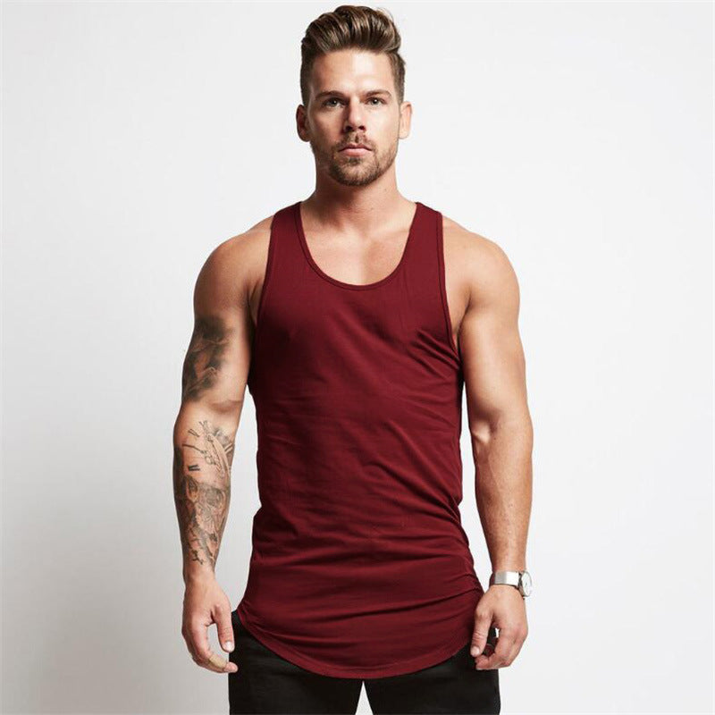 The Last Aztec, Get One Size Bigger Than Your Regular Size, Men's bodybuilding cotton solid color sleeveless T-shirt