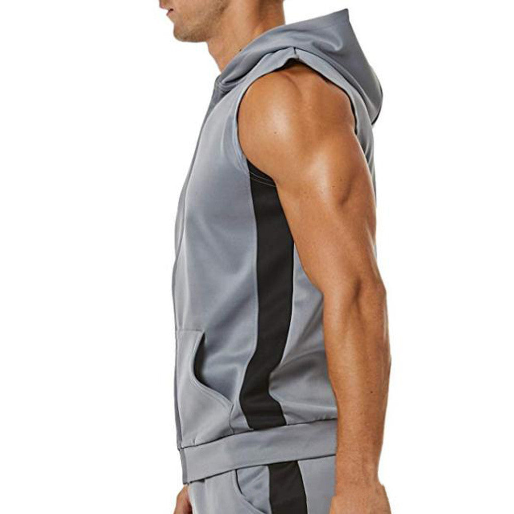 The Last Aztec, Fashion Men's Sleeveless Hooded Multicolor Vest