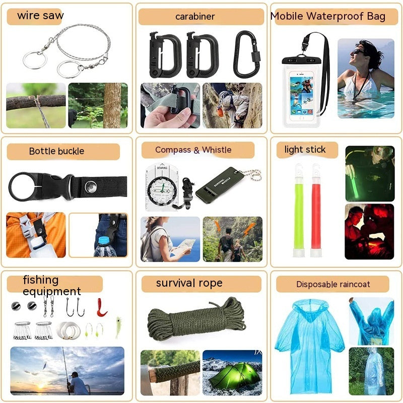 The Last Aztec, Outdoor Camping Supplies Equipment Multifunctional Outdoor Survival Emergency Kit Tool Suit