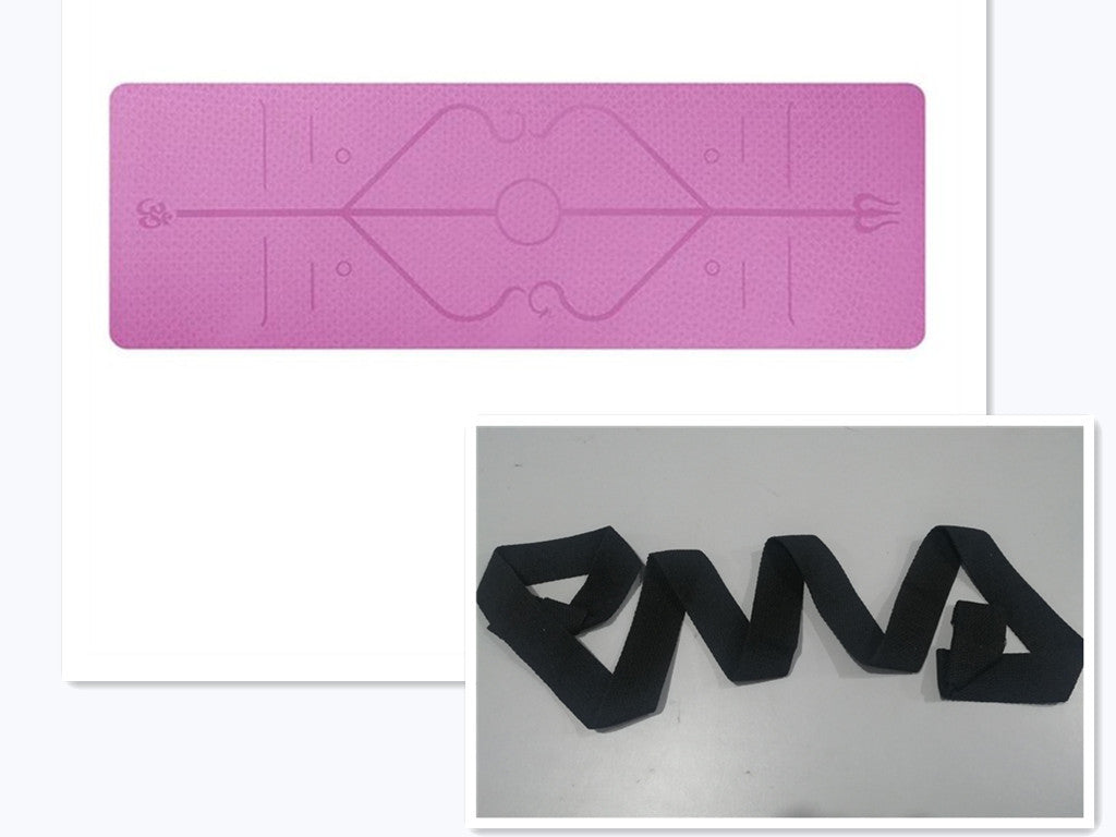 The Last Aztec, Non Slip TPE Yoga Mat Position Line Beginner